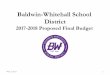 Baldwin-Whitehall School District · Baldwin-Whitehall School District 2017-18 Proposed Final Budget Recommendations May 3, 2017 14 • The Administration recommends that the Board