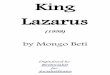 King Lazarus - Lazarus - Mongo Beti.pdf King Lazarus (1958) by Mongo Beti Digitalized by RevSocialist
