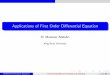 Applications of First Order Differential Equation · 2017-09-20 · Applications of First Order Di erential Equation Orthogonal Trajectories How to Find Orthogonal Trajectories Growth