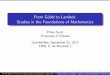 From Gödel to Lambek: Studies in the Foundations of ...phil/papers/Lambekfest2.pdf · From G odel to Lambek: Studies in the Foundations of Mathematics Philip Scott University of