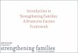Introduction to STRENGTHENING FAMILIES · • An approach – not a model, a program or a curriculum • A changed relationship with parents • Aligning practice with developmental