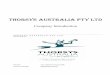 Thorsys Australia Pty Thorsys Australia Pty Ltd Company Introduction T horsys Australia Pty Ltd ABN