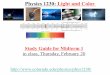 Physics 1230: Light and Color...Topics covered - 1 • scientiﬁc notation • charges -> electric and magnetic ﬁelds • force on a charge due to E and B ﬁelds ... Topics covered