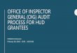 OFFICE OF INSPECTORcoscda.org/wp-content/uploads/2019/03/OIG-Audit-Process... · 2020-02-21 · HUD’s Office of Inspector General (OIG): Mission and Office of Audit Mission The