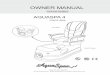 OWNER MANUAL - aquaspa1.com · OWNER MANUAL Chair 9600 FOOT-SPA Chair 9700 AQUASPA 4 Patent Pending Patent #D610697, #D600950. Table of Contents Safety and Precautions INSTALLATIONS