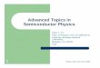 Advanced Topics in Semiconductor Physicscmyles/Phys5335/Lectures/Optical Properties 2 - Yu... · 1 Physics Dept, HKU (Nov 2009) Advanced Topics in Semiconductor Physics Peter Y. YU