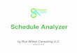Schedule Analyzer Presentation - fplotnick.com Schedule_Analyzer...• P6 version released in 2003 • Over 150 updates since then • Over 1,000 licenses sold • Works with Oracle/Primavera
