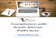 POPI Acts South African Compliance with · The Document Warehouse | | 011 298 0700 6 Is your Records Management programme able to meet compliance requirements of security, regulations,