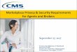 Marketplace Privacy & Security Requirements for …...Standards of Conduct • • Agents and brokers who participate in the Marketplace must follow standards of conduct* established