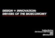 DESIGN + INNOVATION: DRIVERS OF THE BIOECONOMY · 2018-05-20 · IDEO IDEO.org nonprofit IDEO Method Card mobile app IDEO OpenIDEO open innovation platform IDEO ShopWell healthy eating