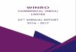 WINRO · 2 Winro Commercial (India) Limited 34th ANNUAL REPORT 2016- 2017 3 NOTICE NOTICE is hereby given that the Thirty Fourth Annual General Meeting of the Members of Winro Commercial