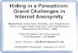 Hiding in a Panopticon: Grand Challenges in Internet Anonymity · Hiding in a Panopticon: Grand Challenges in Internet Anonymity Bryan Ford, David Isaac Wolinsky, Joan Feigenbaum,