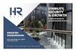 STABILITY, SECURITY & GROWTH - H&R REIT Information/current... · non‐GAAP measures REIT’s proportionate share, Same‐Asset property operating income (cash basis), Interest Coverage