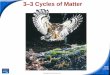3 3 Cycles of Mattertaubitz.weebly.com/uploads/1/0/4/9/10498079/chapter03_section03_edit.pdf · Energy and matter move through the ... Unlike the one-way flow of energy, matter is
