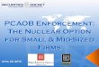 PCAOB Enforcement: The Nuclear Option for Small & Mid ... · •PCAOB only has administrative proceedings. •PCAOB enforces laws and rules within the Board’s jurisdiction –PCAOB