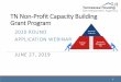 TN Non-Profit Capacity Building Grant Program · 2019-06-28 · TN Non-Profit Capacity Building Grant Program 2020 ROUND. ... • Two years of affordable housing experience in Tennessee