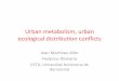 Urban metabolism, urban ecological distribuon conﬂicts · biomass, then the changes due to land use, then the part of the biomass producon remaining in the ﬁeld. We compare (in