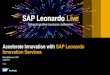 Accelerate Innovation with SAP Leonardo Innovation Services · SAP Leonardo Innovation Services, express edition, is a key element: Application + + + licenses Subscription price Analytics