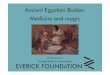 Ancient Egyptian Bodies: Medicine and magic · “Cases to be treated” For a crushed forehead, magic is advised. Apply a poultice of ostrich shell and grease and recite: “Repelled