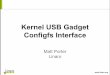 Kernel USB Gadget Configfs Interface Gadget Configfs API... USB Gadget ConfigFS Our hero finally arrives