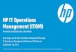 HP IT Operations Management (ITOM)...New style of IT—expectation gap leads to budget trap Business units External suppliers Social communities IT operations Requests IT projects