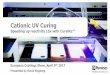 Cationic UV Curing - Perstorp · 2017-03-22 · Cationic UV Curing Speeding up ... Inks 11% Others 5% Radiation curing applications 2016: 550,000 Tonnes. Two types of Radiation cure