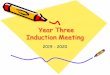 Year Three Induction Meeting · Induction Meeting 2019 - 2020. The Year 3Team •P –Mrs Axon •H –Mrs Hutchinson •E –Mrs Donald ... Measurement and Data Handling; all taught