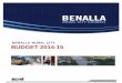 Adopted Budget 2014-15 - Rural City of Benalla · 2017-08-25 · by $1.82 million to $199.99 million although ne t current assets (working capital) will reduce by $0.67 million to