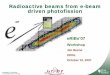 Radioactive beams from e-beam driven photofission · 2007-10-23 · – Photofission is a “colder” process than proton induced fission. – It results in lower actinide excitation,