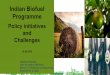 Indian Biofuel Programme · Increasing blending of biofuels is an important strategy for import reduction and reduce pollution Development of advanced biofuels important from perspective
