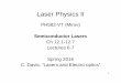 Laser Physics II - University of Alabama at Birminghammirov/Lecture 6-7... · 2016-02-01 · serniconductor. It acts as a diode vvhich can serve in electronics as a rectifier, logic