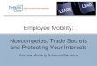 Employee Mobility: Noncompetes, Trade Secrets and ......Employee Mobility: Noncompetes, Trade Secrets and Protecting Your Interests Andrew Moriarty & James Sanders. ... Trade Secrets