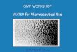 GMP WORKSHOP WATER for Pharmaceutical Use · GMP WORKSHOP WATER for Pharmaceutical Use DCVMN WORKSHOP - Victor Maqueda - May 30, 31, June 1 2016. ... installation, commissioning,