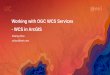 Working with OGC WCS Services- WCS in ArcGIS · -ArcGIS WCS client can consume WCS service hosted by 3rd party GIS server. e.g. GeoServer. OGC WCS support in ArcGIS Server • ArcGIS