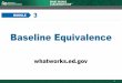 Module 3: Baseline EquivalenceBaseline Equivalence This module covers the WWC baseline equivalence standard, which the WWC applies to studies that use randomized controlled trials