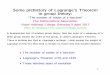 Some prehistory of Lagrange’s Theorem in group theory...Let G := group of all permutations of fx 1, x 2, . . ., x n g For f(x 1, x 2, . . ., x n) and g 2G , let f g be the function