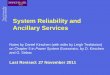 System Security and Ancillary Services...System Reliability and Ancillary Services Notes by Daniel Kirschen (with edits by Leigh Tesfatsion) on Chapter 5 in Power System Economics,