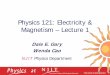 Physics 121: Electricity & Magnetism – Lecture 1gary/121/assets/physics121_lecture...September 5, 2007 Gradients and Gravity Height contours h, are proportional to potential energy