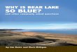 WHY IS BEAR LAKE SO BLUE? · 2011-03-29 · by Jim Davis and Mark Milligan. CONTENTS. ... 5,923 feet, the lake is 20 miles long and more than 7 miles wide with a shoreline ... orange,