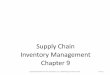 Supply Chain Inventory Management Chapter 9 · 2018-06-26 · SENSITIVITY ANALYSIS OF THE EOQ Parameter EOQ Parameter Change EOQ Change Comments Demand ↑ ↑ Increase in lot size