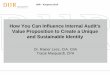 How You Can Influence Internal Audit's Value Proposition to … · 2015-10-13 · How You Can Influence Internal Audit's Value Proposition to Create a Unique and Sustainable Identity