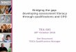 Bridging the gap: developing assessment literacy through ... · Bridging the gap: developing assessment literacy through qualifications and CPD TEA-SIG 28th October 2016 Ben Beaumont