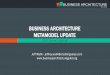 BUSINESS ARCHITECTURE METAMODEL UPDATE · 2018-05-02 · 1. When can we get a look at the Guild’s business architecture metamodel? 2. Can I start using the business architecture
