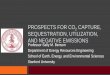 PROSPECTS FOR CO2 CAPTURE, SEQUESTRATION, UTILIZATION, … · PROSPECTS FOR CO 2 CAPTURE, SEQUESTRATION, UTILIZATION, AND NEGATIVE EMISSIONS Professor Sally M. Benson Department of