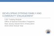 DEVELOPING STRONG FAMILY AND COMMUNITY ......DEVELOPING STRONG FAMILY AND COMMUNITY ENGAGEMENT LRE Training Module Office of Special Education Programs New Jersey Department of Education