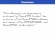 “This offering is not approved or endorsed by OpenCFD ... · Engrid GMSH OpenFOAM® (FVM) Code Saturne (FVM) Overture (FDM) ELMER (FEM-DG) OpenLB (LBM) paraFoam paraView VISIT Gnuplot