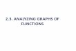 2.3. ANALYZING GRAPHS OF FUNCTIONSIncreasing and Decreasing Functions To help you decide whether a function is increasing, decreasing, or constant on an interval, you can evaluate
