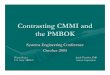 Contrasting CMMI and the PMBOK 10-27-2005 · Contrasting CMMI and the PMBOK Systems Engineering Conference October 2005 Wayne Sherer Sandy Thrasher, PMP U.S. Army ARDEC Anteon Corporation