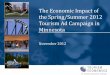 The Economic Impact of the Spring/Summer 2012 Tourism Ad ... · The 2012 Spring/Summer Ad campaign supported $265 million in total business sales across all industries in Minnesota