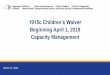 1915c Children’s Waiver€¦ · Capacity Management Overview The new 1915c Children’s Waiver has the combined waiver slots for each of the six waivers NYS has developed a Capacity